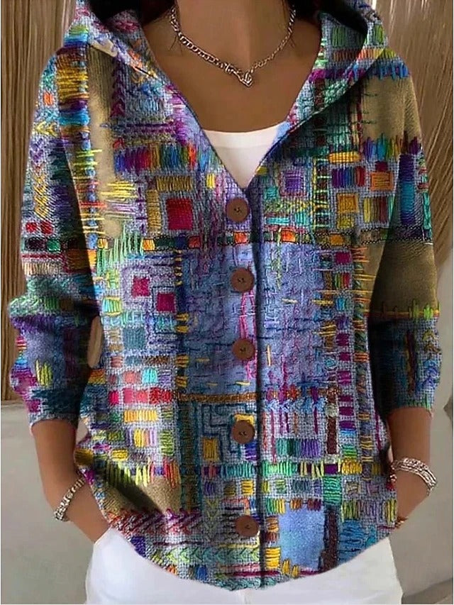 Cassidy | Künstlerischer warmer langer Cardigan
