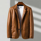 Austin | Herrenjacke im taillierten Schnitt im Leder-Look, mit Zwei-Knopf-Verschluss