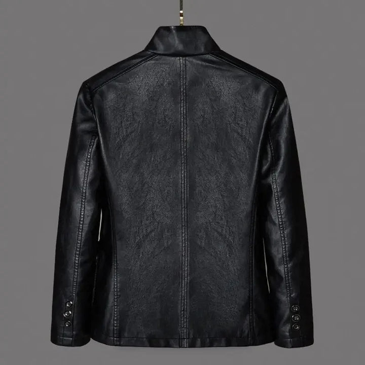 Austin | Herrenjacke im taillierten Schnitt im Leder-Look, mit Zwei-Knopf-Verschluss