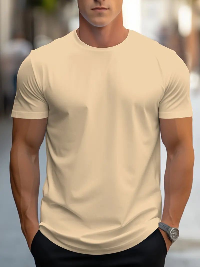 T-Shirt Basic Herren Rundhals Kurzarm