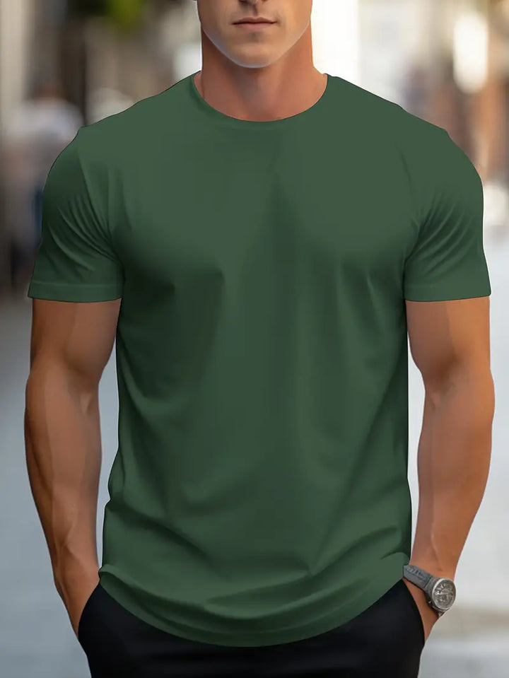 T-Shirt Basic Herren Rundhals Kurzarm