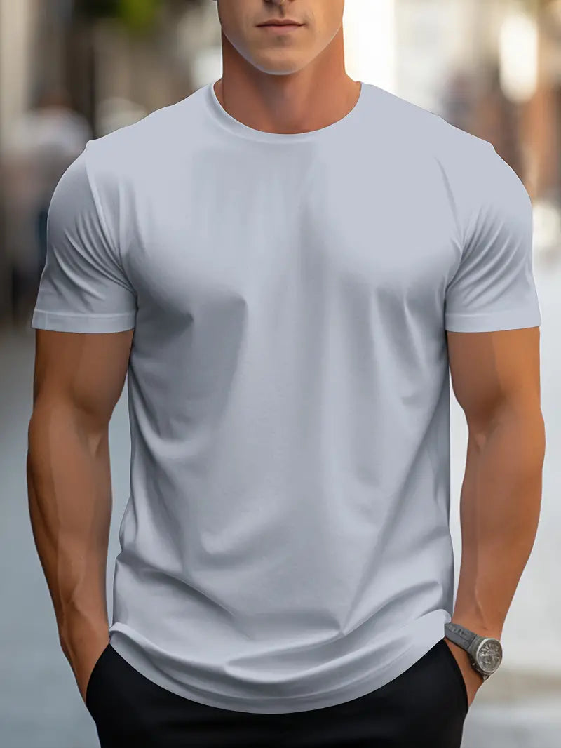 T-Shirt Basic Herren Rundhals Kurzarm