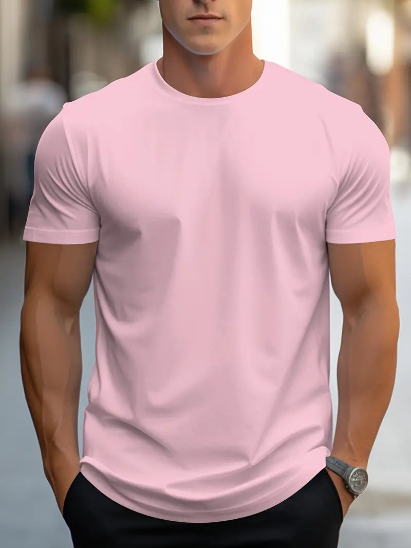 T-Shirt Basic Herren Rundhals Kurzarm