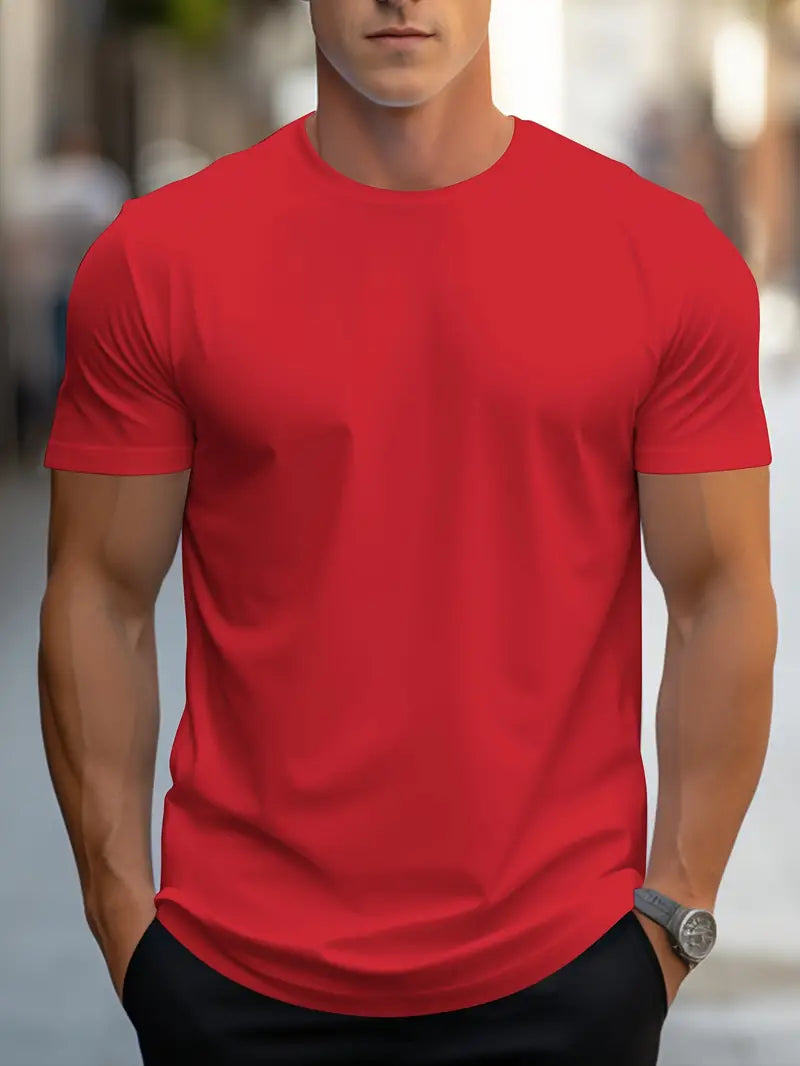 T-Shirt Basic Herren Rundhals Kurzarm