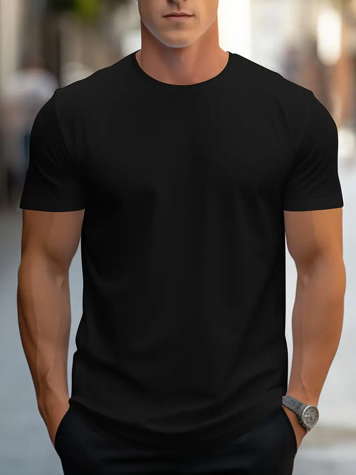T-Shirt Basic Herren Rundhals Kurzarm