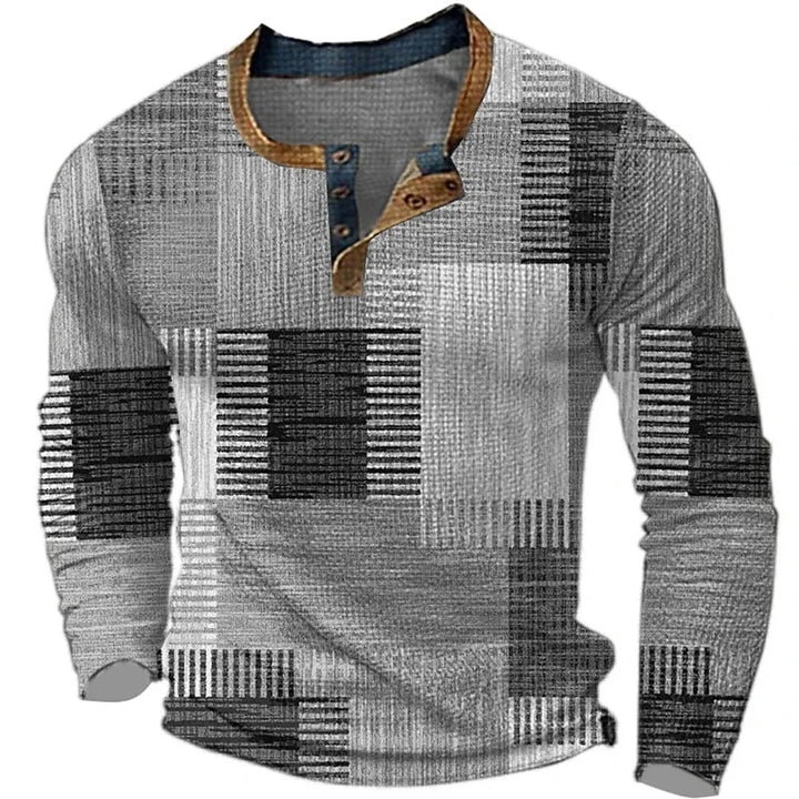 Julian | Modernes Patchwork Henley T-Shirt