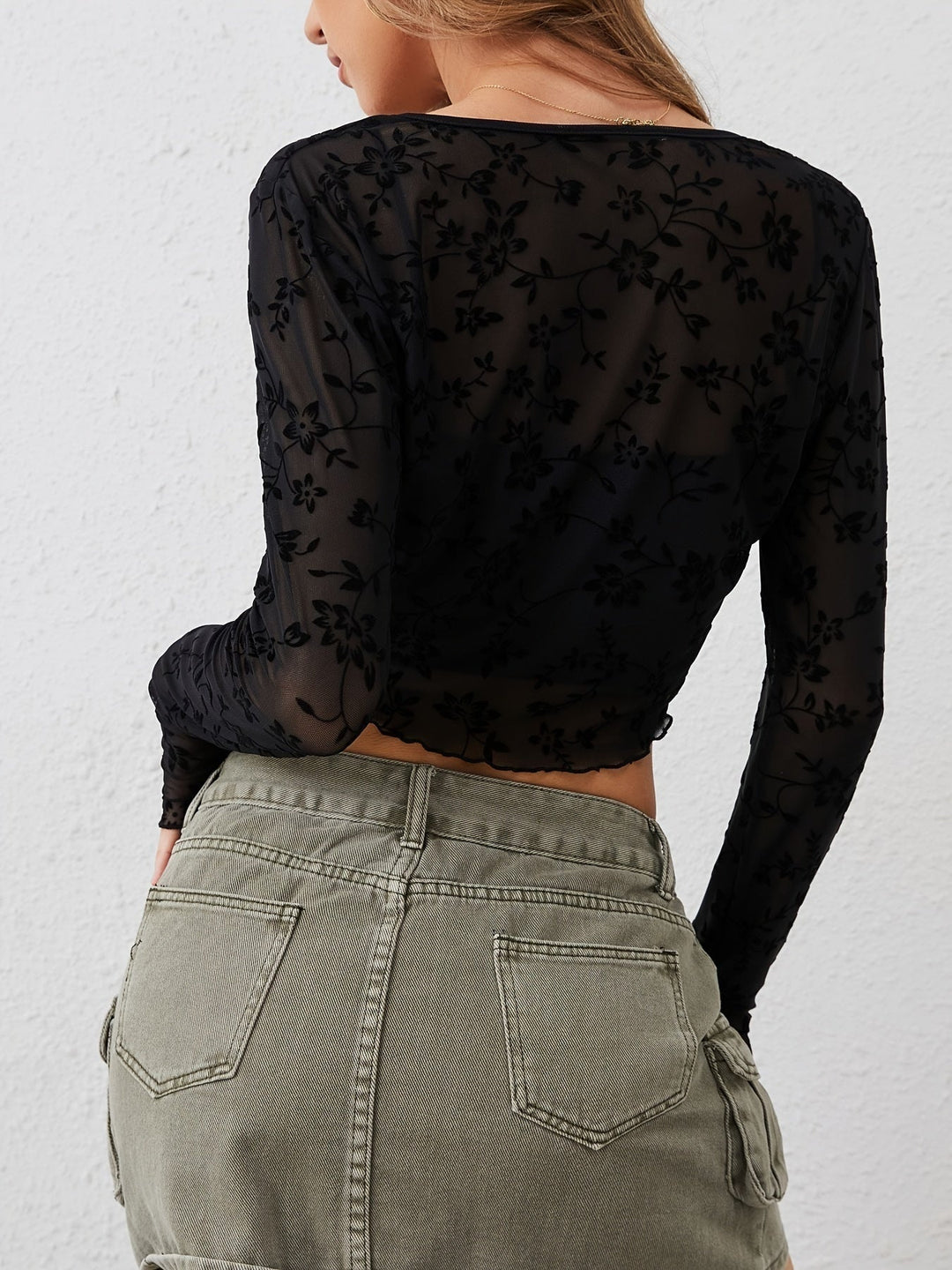 Transparente Mesh Damenjacke – Fleur