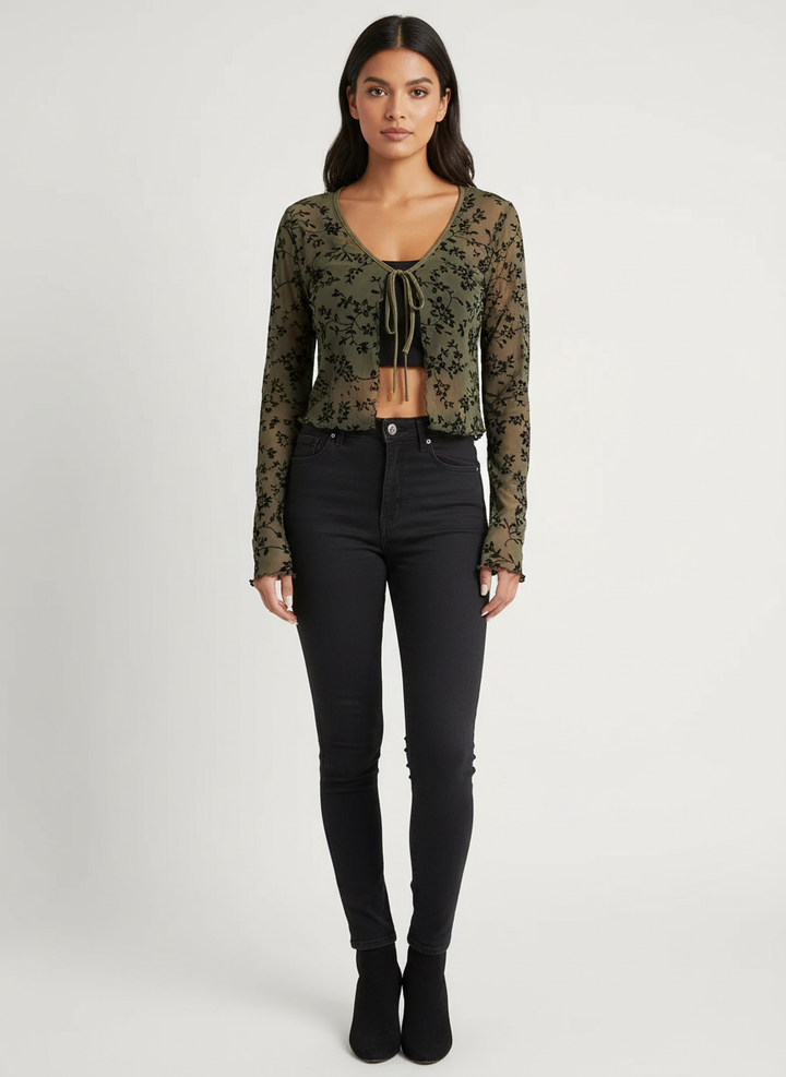 Transparente Mesh Damenjacke – Fleur