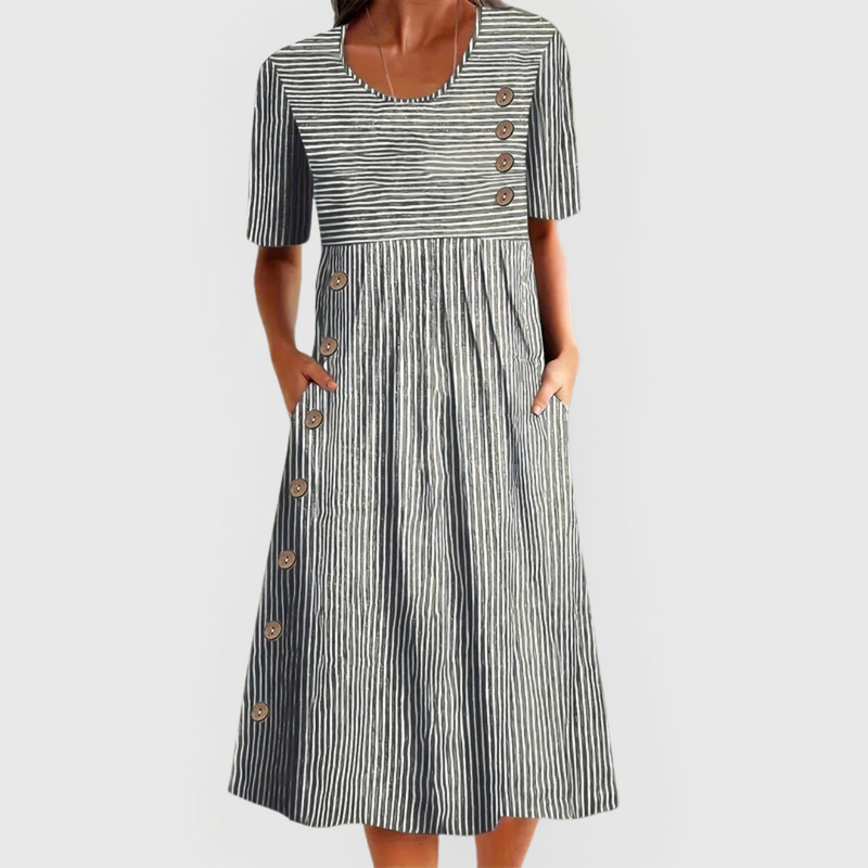 JOSIPA - Bequemes gestreiftes Midikleid