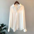 Bluse Damen Satinoptik langarm