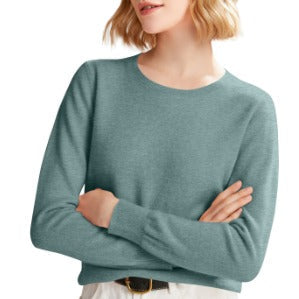 Damen-Kaschmirpullover mit Rundhalsausschnitt, weich