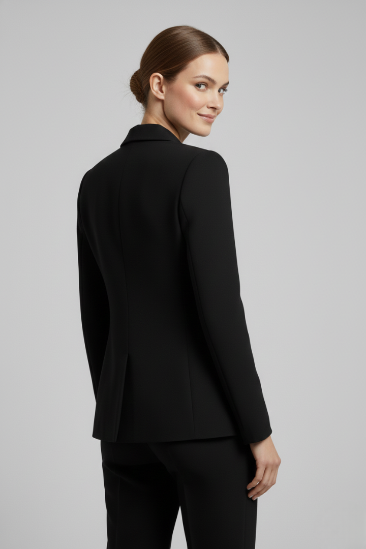 Rebecca | Damen-Doppelreiher-Blazer mit goldfarbenen Knopfdetails