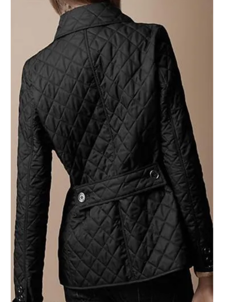 Damen Jacke mit diamantgequiltetem Umlegekragen