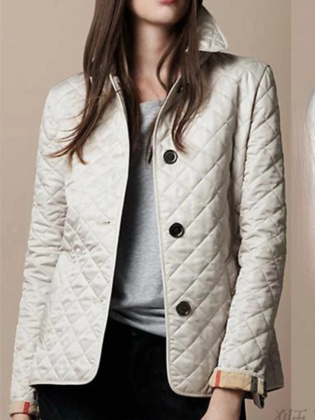 Damen Jacke mit diamantgequiltetem Umlegekragen