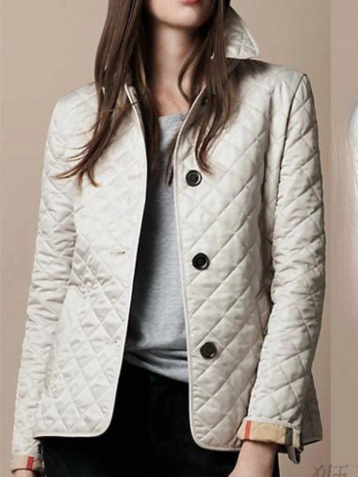 Damen Jacke mit diamantgequiltetem Umlegekragen