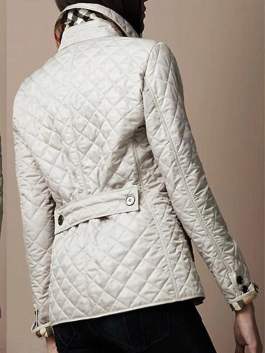 Damen Jacke mit diamantgequiltetem Umlegekragen