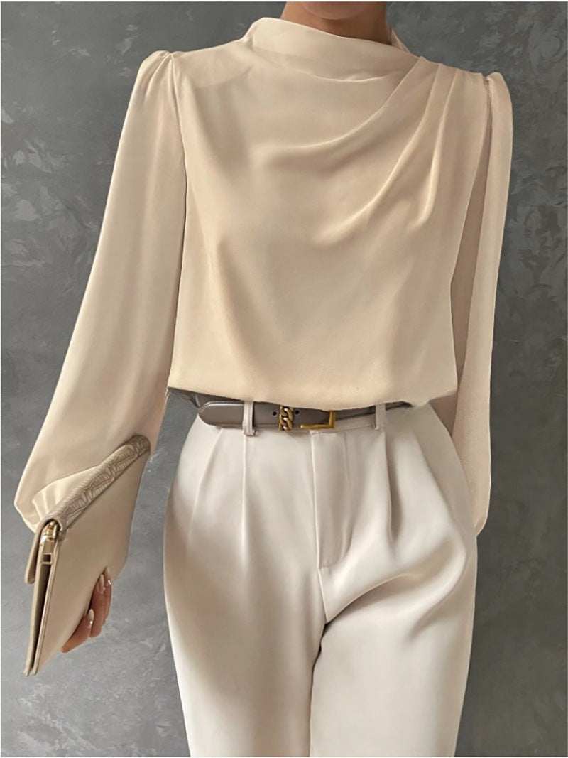 Elegante Damenbluse mit hohem Kragen - Hera
