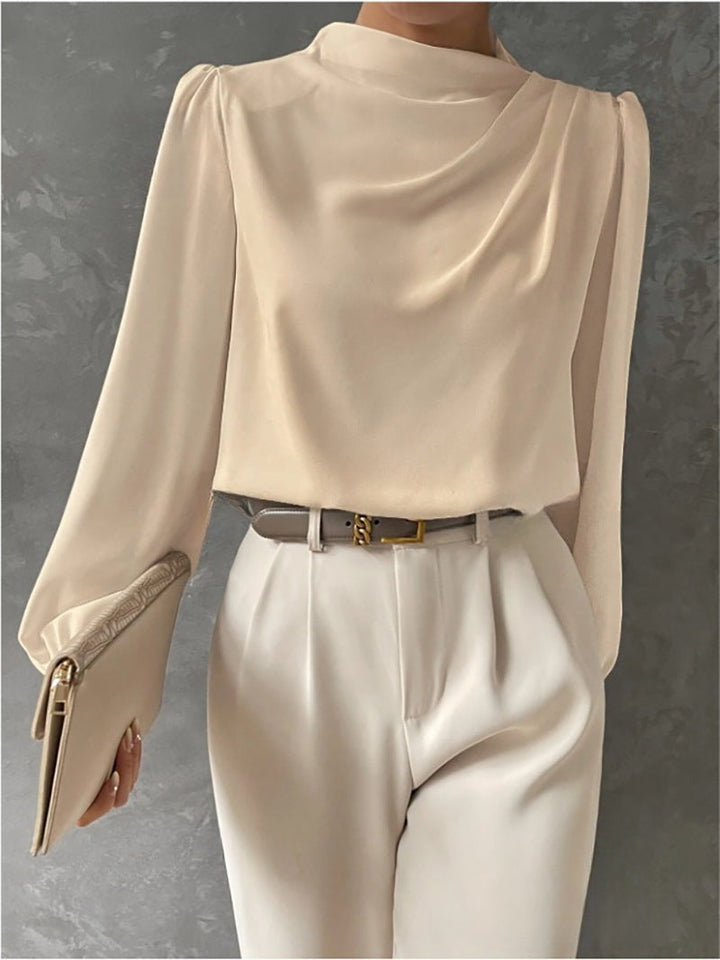 Elegante Damenbluse mit hohem Kragen - Hera