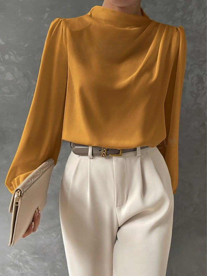 Elegante Damenbluse mit hohem Kragen - Hera