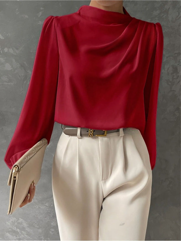 Elegante Damenbluse mit hohem Kragen - Hera