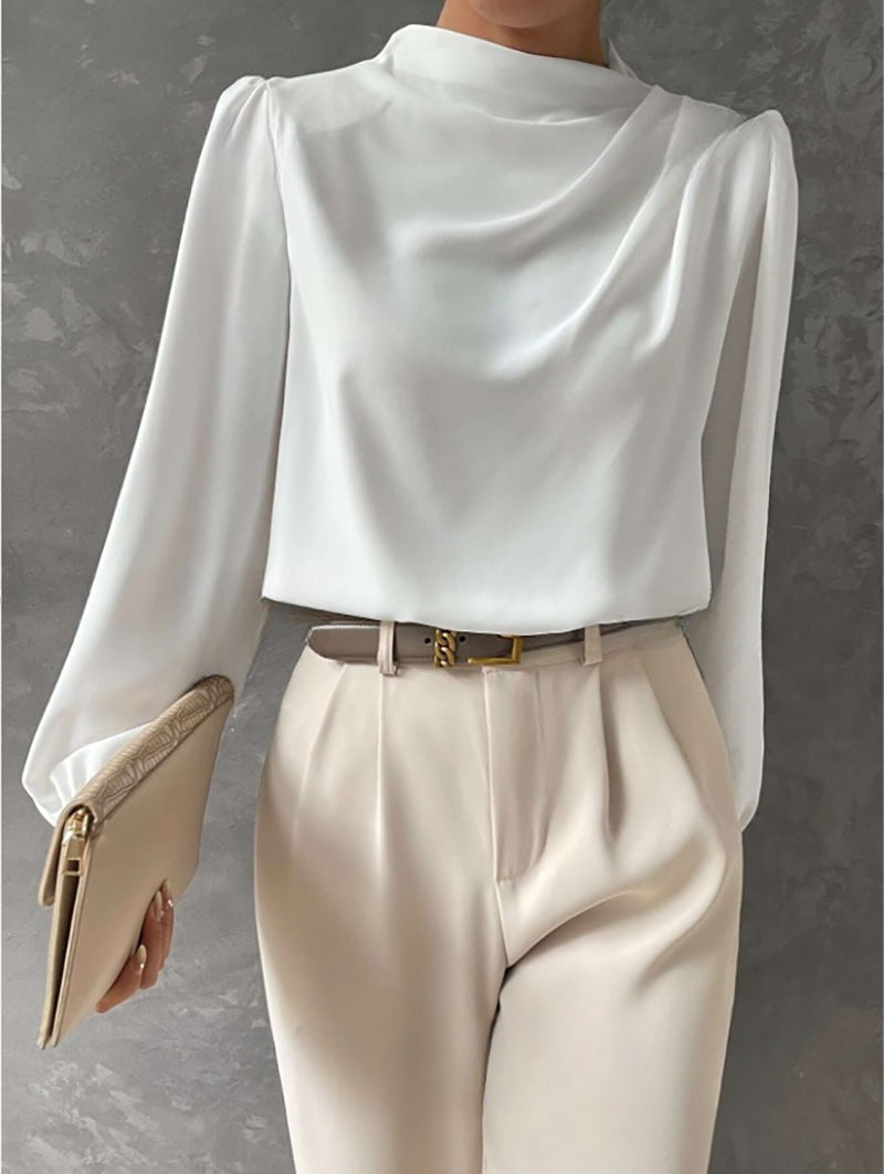 Elegante Damenbluse mit hohem Kragen - Hera