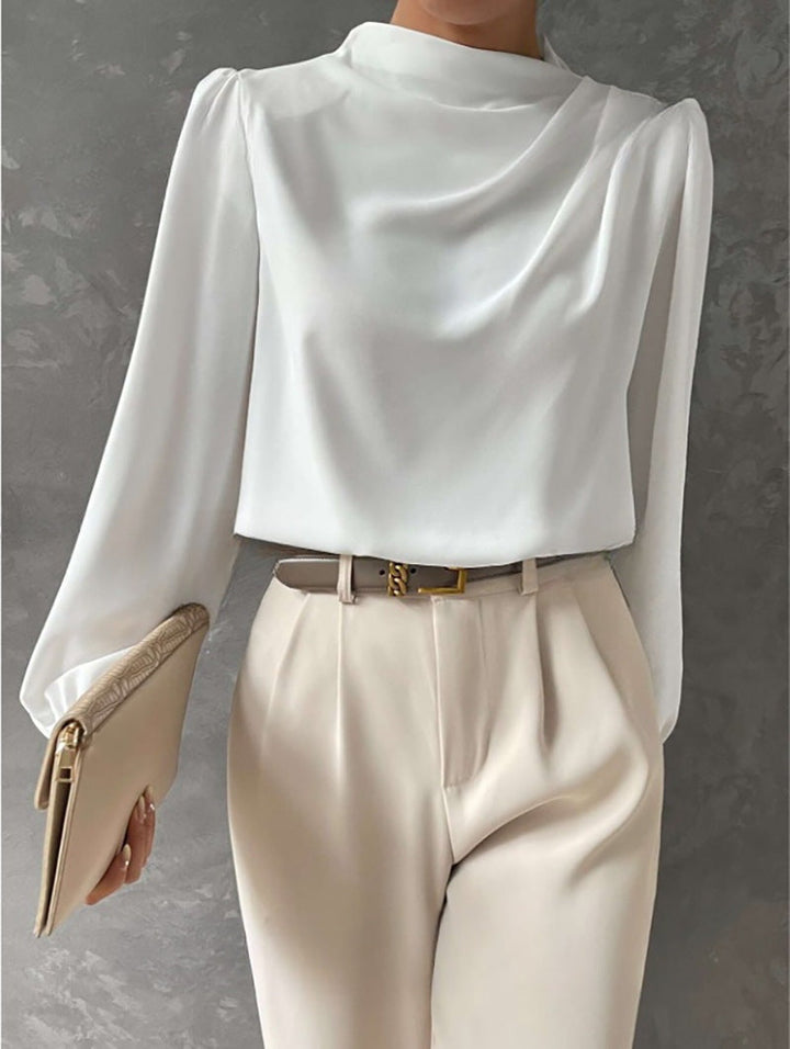 Elegante Damenbluse mit hohem Kragen - Hera