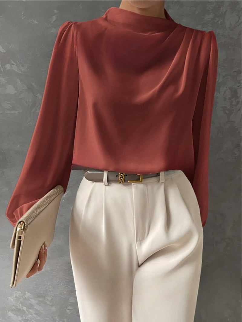 Elegante Damenbluse mit hohem Kragen - Hera