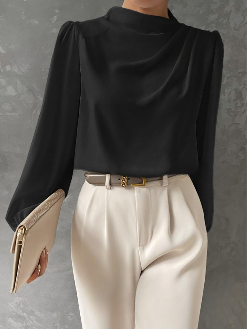 Elegante Damenbluse mit hohem Kragen - Hera