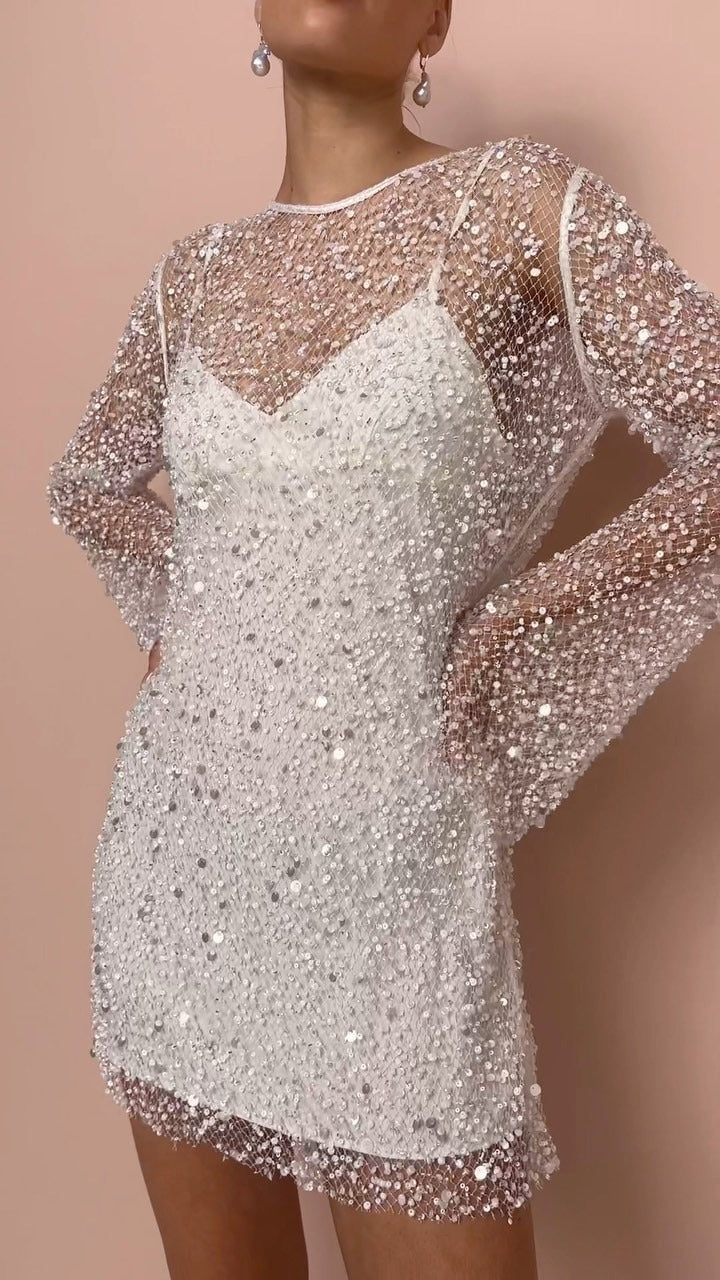 Ava | Funkelndes und Elegantes Damen Glitzer Partykleid