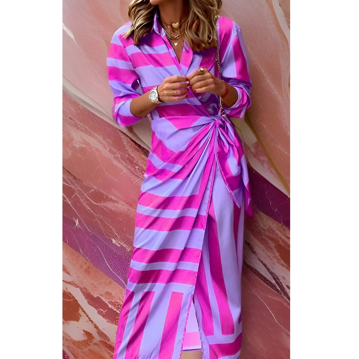 Damen Elegantes Wickelkleid