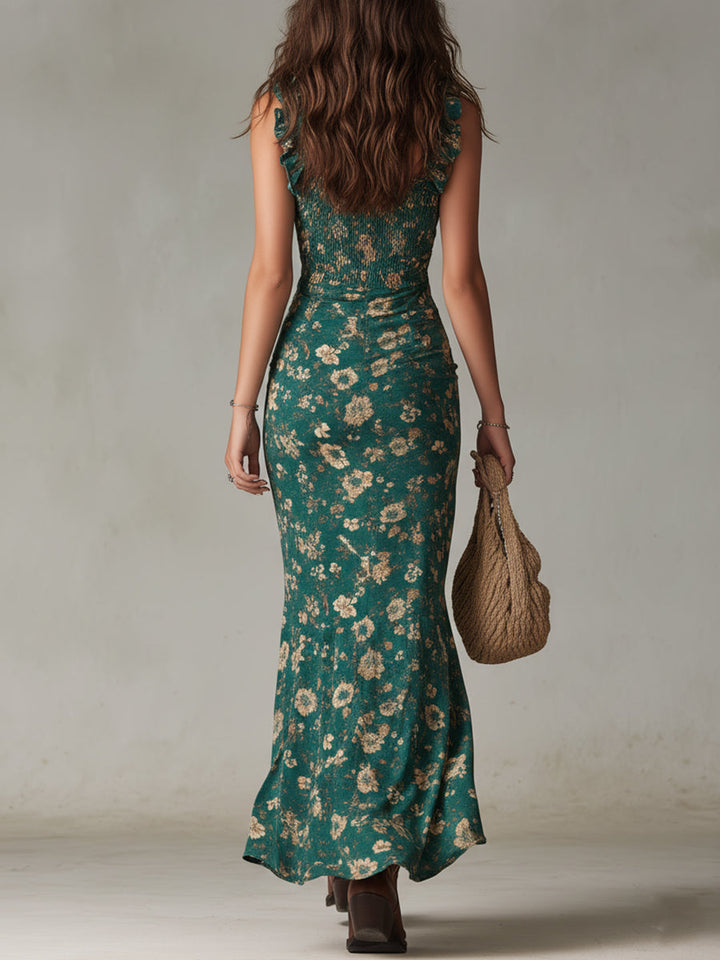 Bonnie | Florales Maxikleid mit Rüschenärmeln
