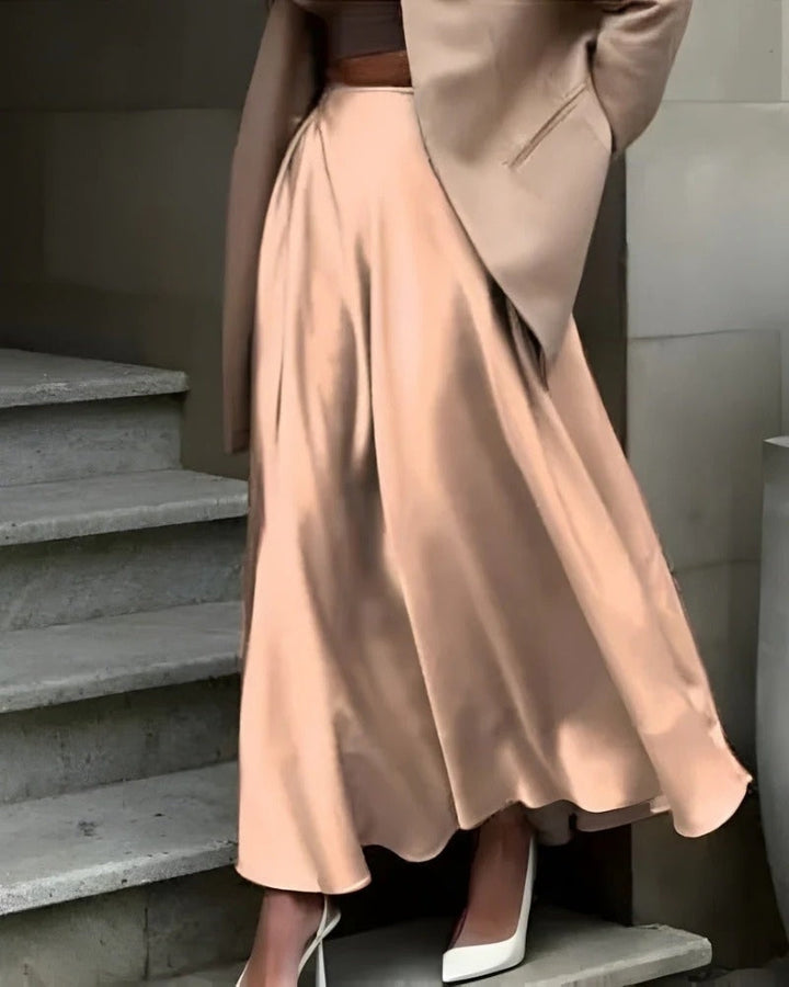 A-Linien Rock lang | Maxi Rock mit hoher Taille