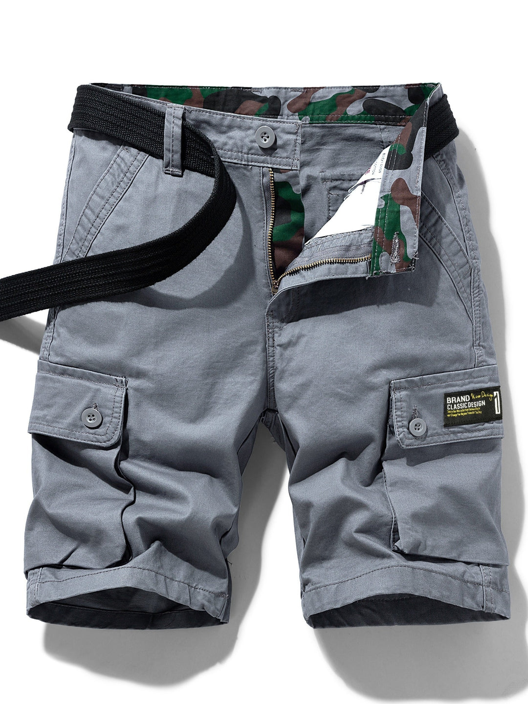 Lässige Cargo-Shorts für Herren mit Gürtel und Taschen