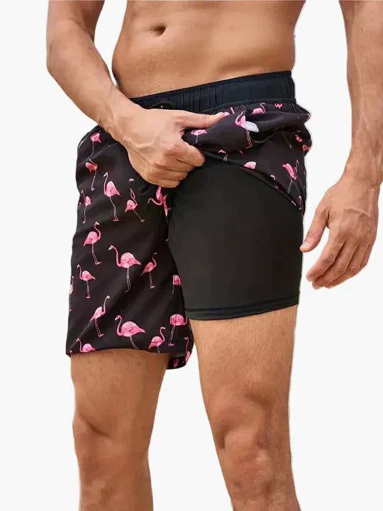 Herren-Badeshorts mit Kompressions- und schnell trocknendem Stoff