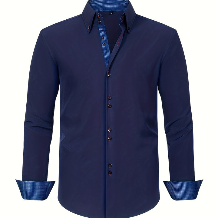 ALBERTO | ELEGANTE LEICHTE HEMD MIT KONTRASTDETAILS
