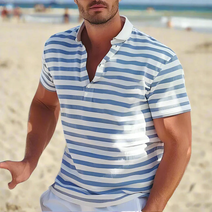 Retro gestreiftes Poloshirt für Männer