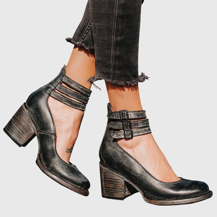 Nina - Damen Elegante Pumps mit Blockabsatz und Komfortpolsterung