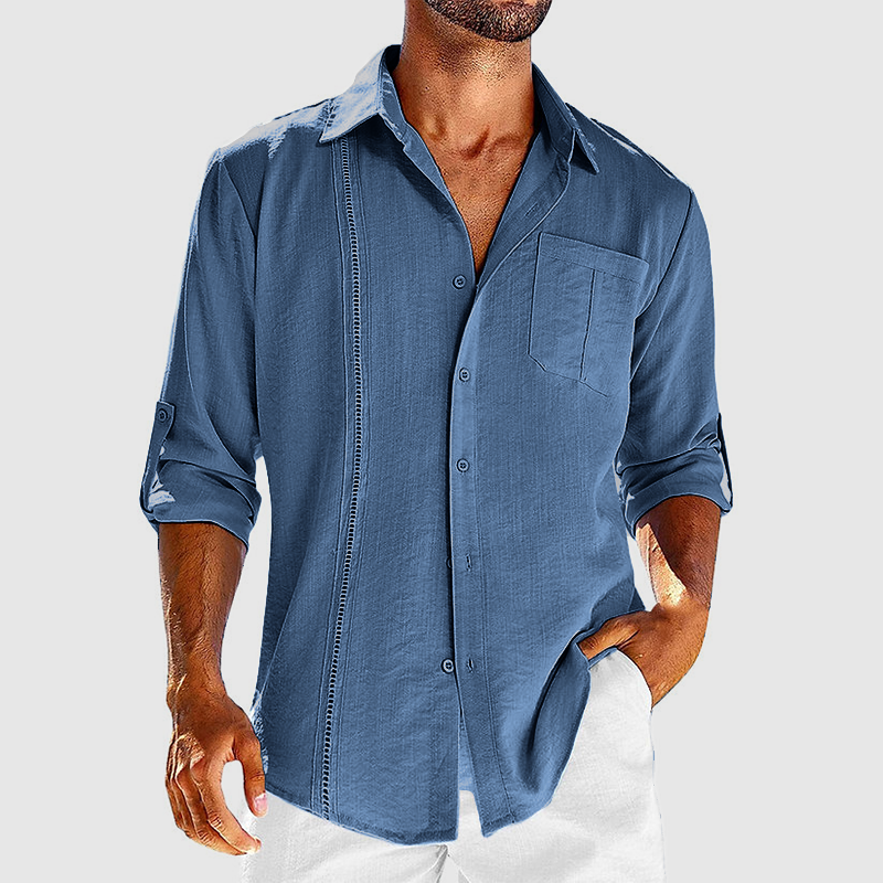 Raivo | Herren Langarm Leinen Overshirt