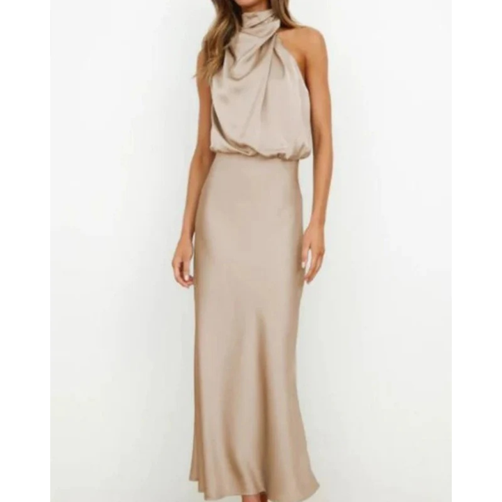 Alina | Damen Halter Abendkleid Midi