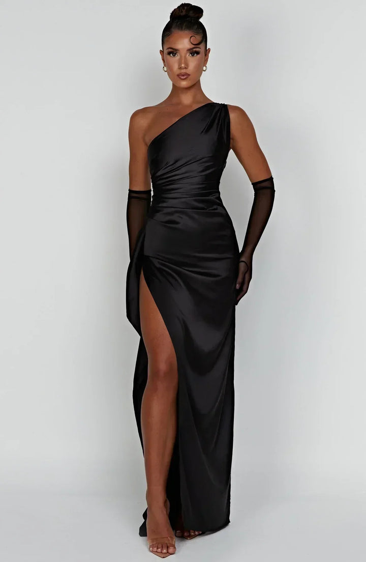 Jaida - Damen Abendkleid mit asymmetrischem Schnitt und Schlitz