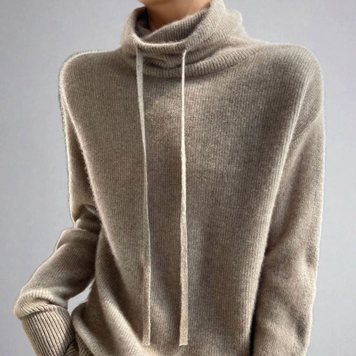 Ariella | Oversized Pullover mit Rollkragen und Kordelzug für Frauen