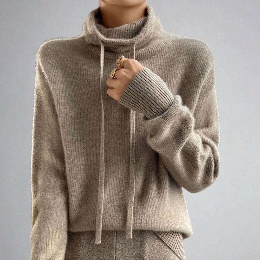 Ariella | Oversized Pullover mit Rollkragen und Kordelzug für Frauen