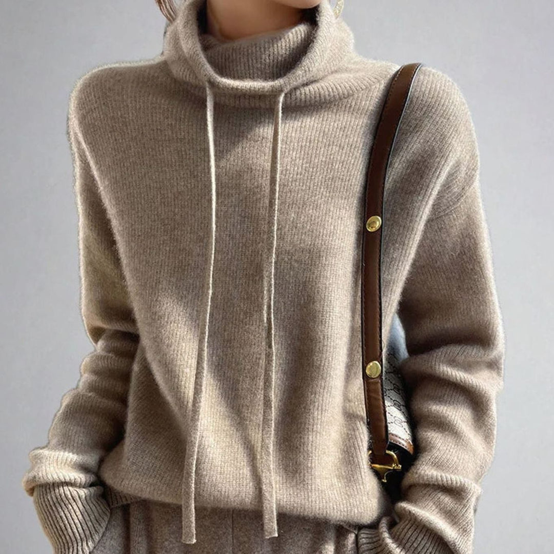 Ariella | Oversized Pullover mit Rollkragen und Kordelzug für Frauen