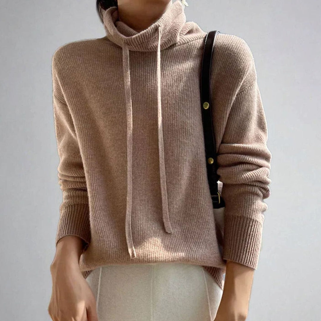 Ariella | Oversized Pullover mit Rollkragen und Kordelzug für Frauen