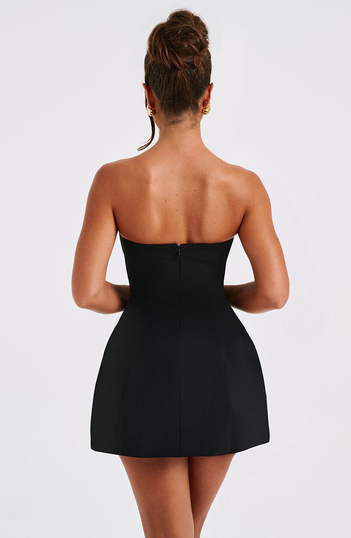 Sandra - Strapless Strukturiertes Korsett-Minikleid mit Taschen