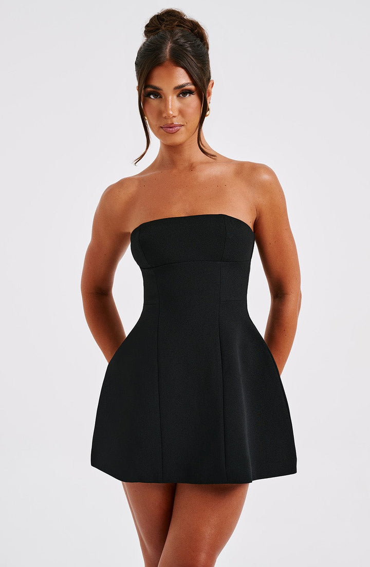 Sandra - Strapless Strukturiertes Korsett-Minikleid mit Taschen