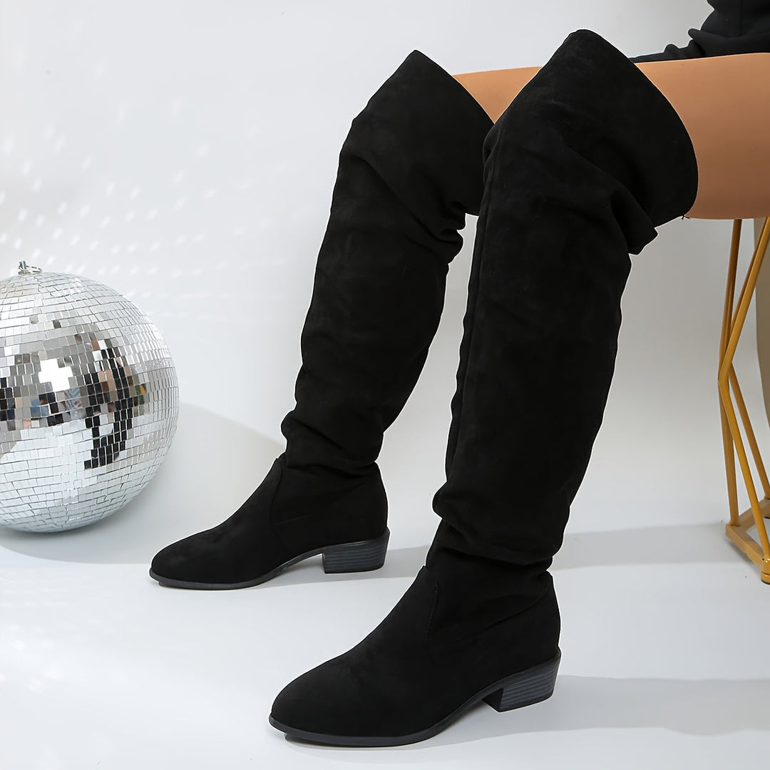 Astrid | Damen Overknee Stiefel Schlupfstiefel