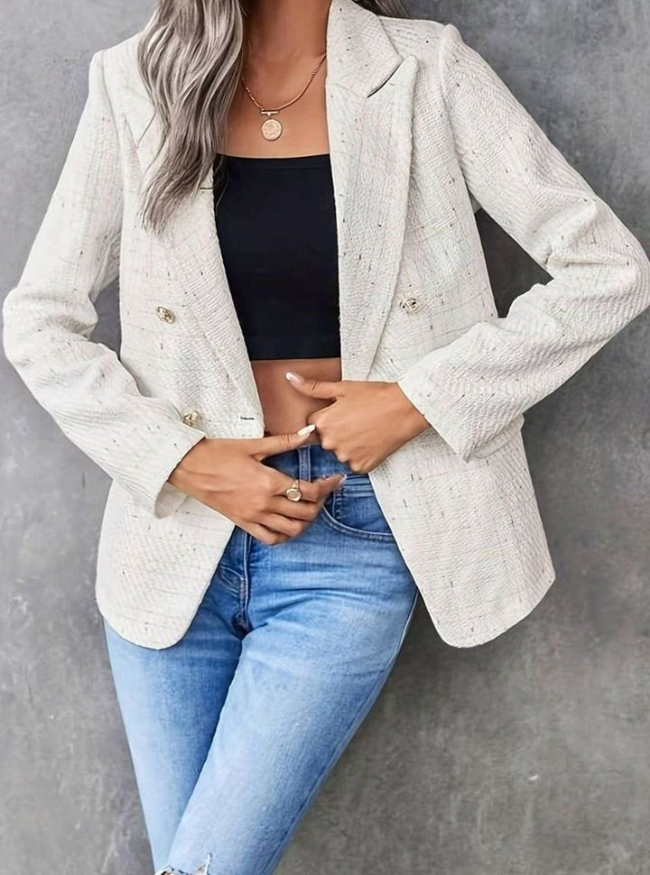 Athena | Tweed-Blazer mit doppelter Knopfleiste und Revers für Damen