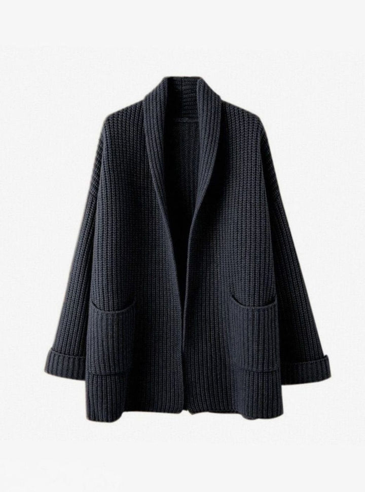 Avery | Gestreifter Strick-Langcardigan mit Taschen für Frauen