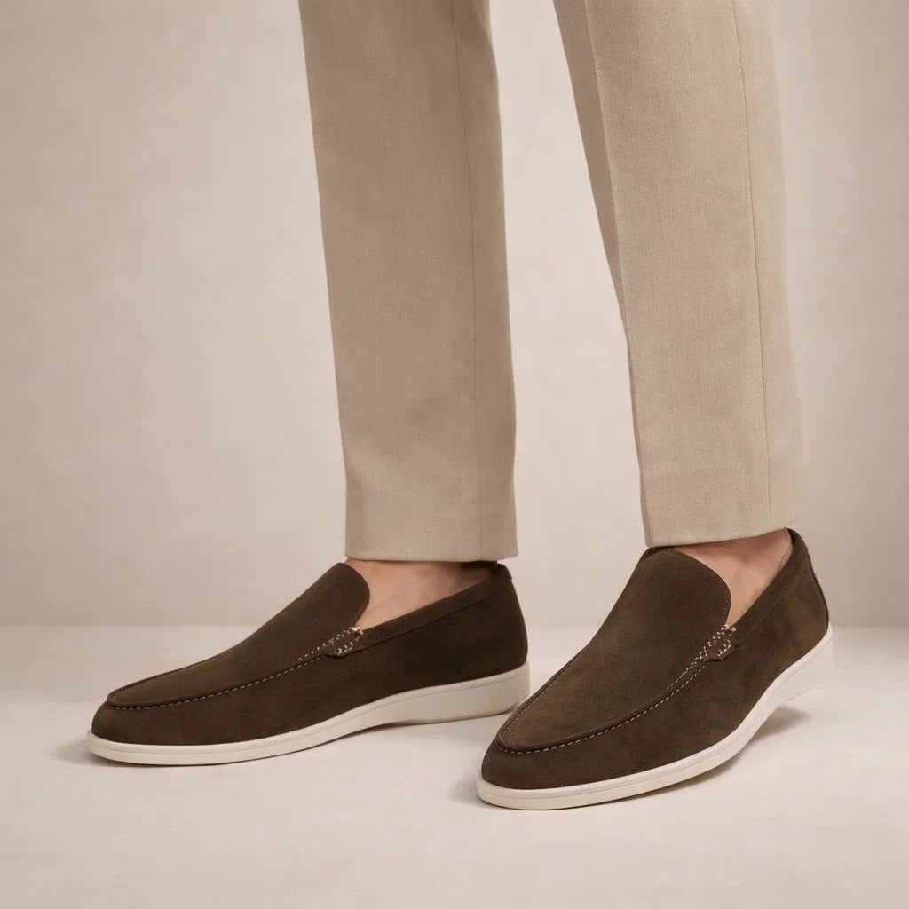 Lässige Slipper Herren Regular Fit Obermaterial aus Leder Schlupfschuh
